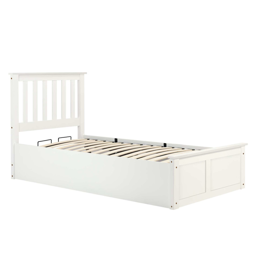 Preswick Wooden Ottoman Storage Single Bed in White