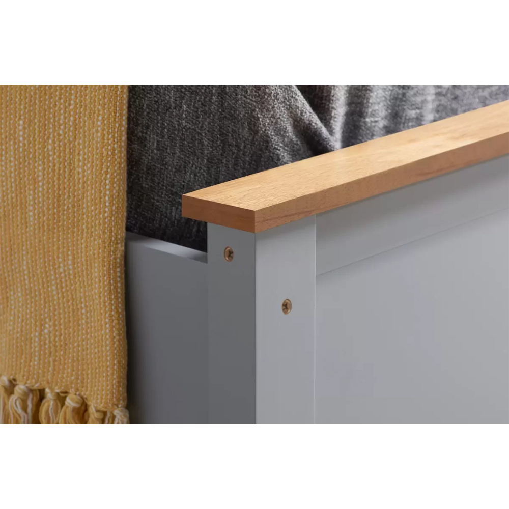 Preswick Wooden Ottoman Storage Small Double Bed in Pearl Grey