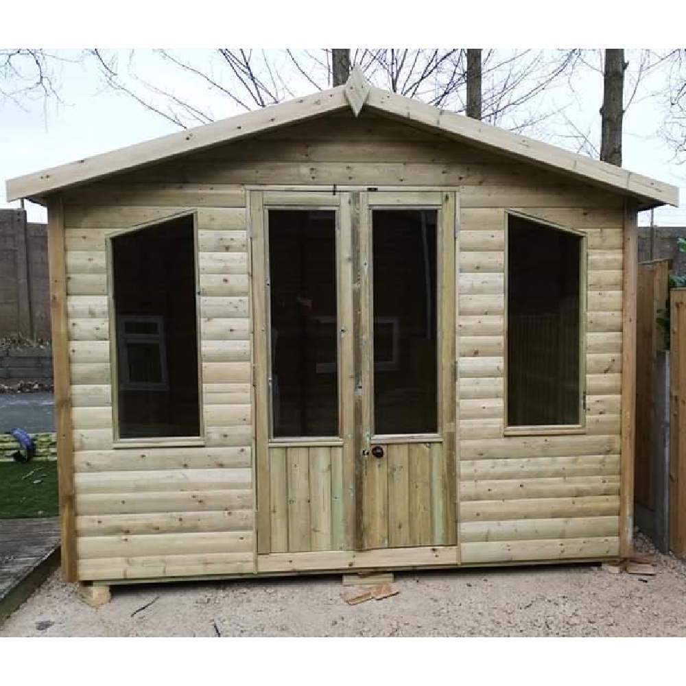 Pretoria Medium Wooden Garden Summerhouse With 2 Windows In Natural