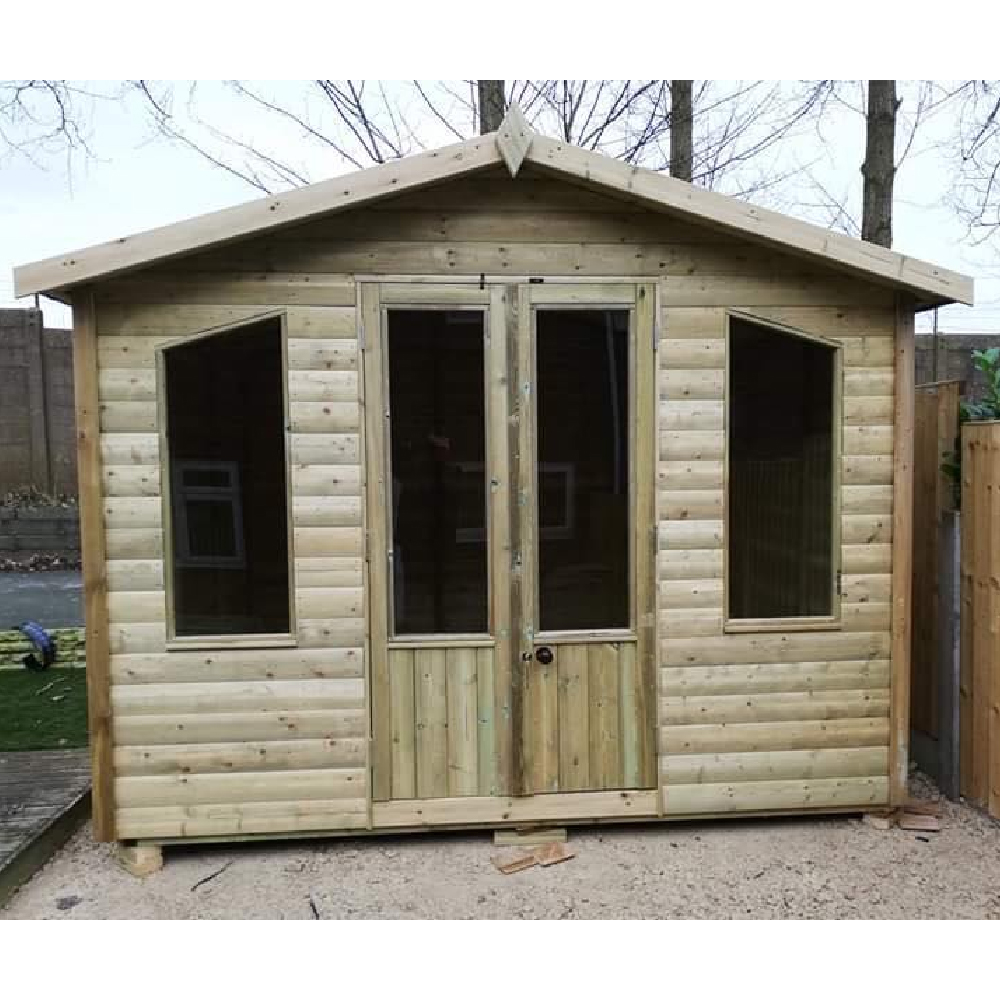 Pretoria Small Wooden Garden Summerhouse With 2 Doors In Natural