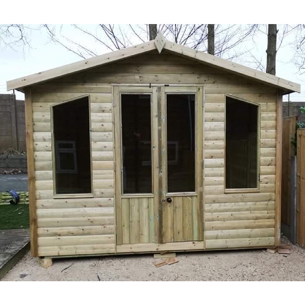 Pretoria Small Wooden Garden Summerhouse With 2 Windows In Natural