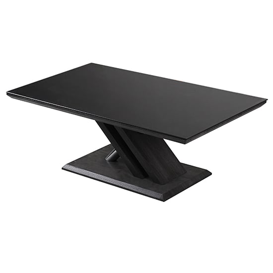 Photo of Prica black glass top coffee table with black base