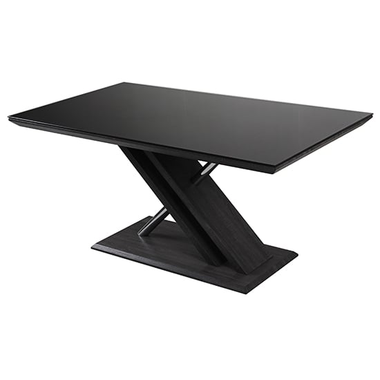 Product photograph of Prica Black Glass Top Dining Table With Black Base from Furniture in Fashion