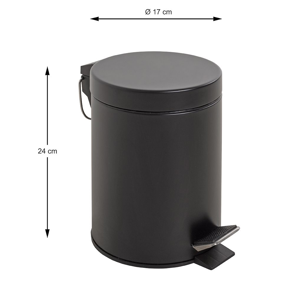 Prichard Metal 3 Litre Pedal Bin In Black