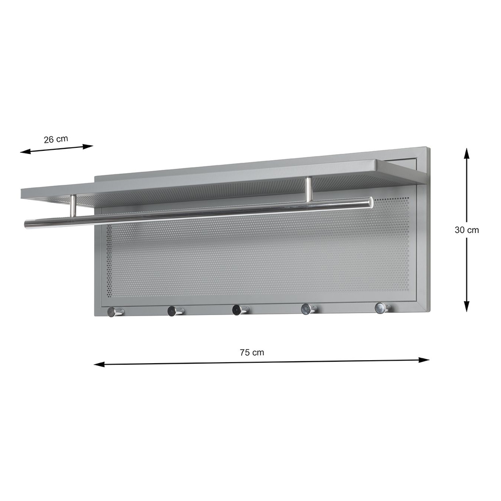 Prichard Metal Coat Rack In Chrome Grey