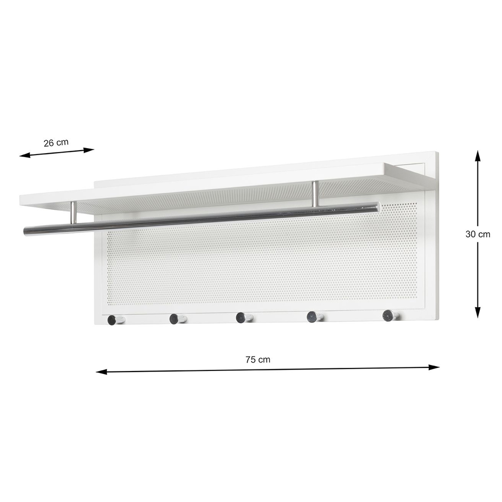 Prichard Metal Coat Rack In Chrome White