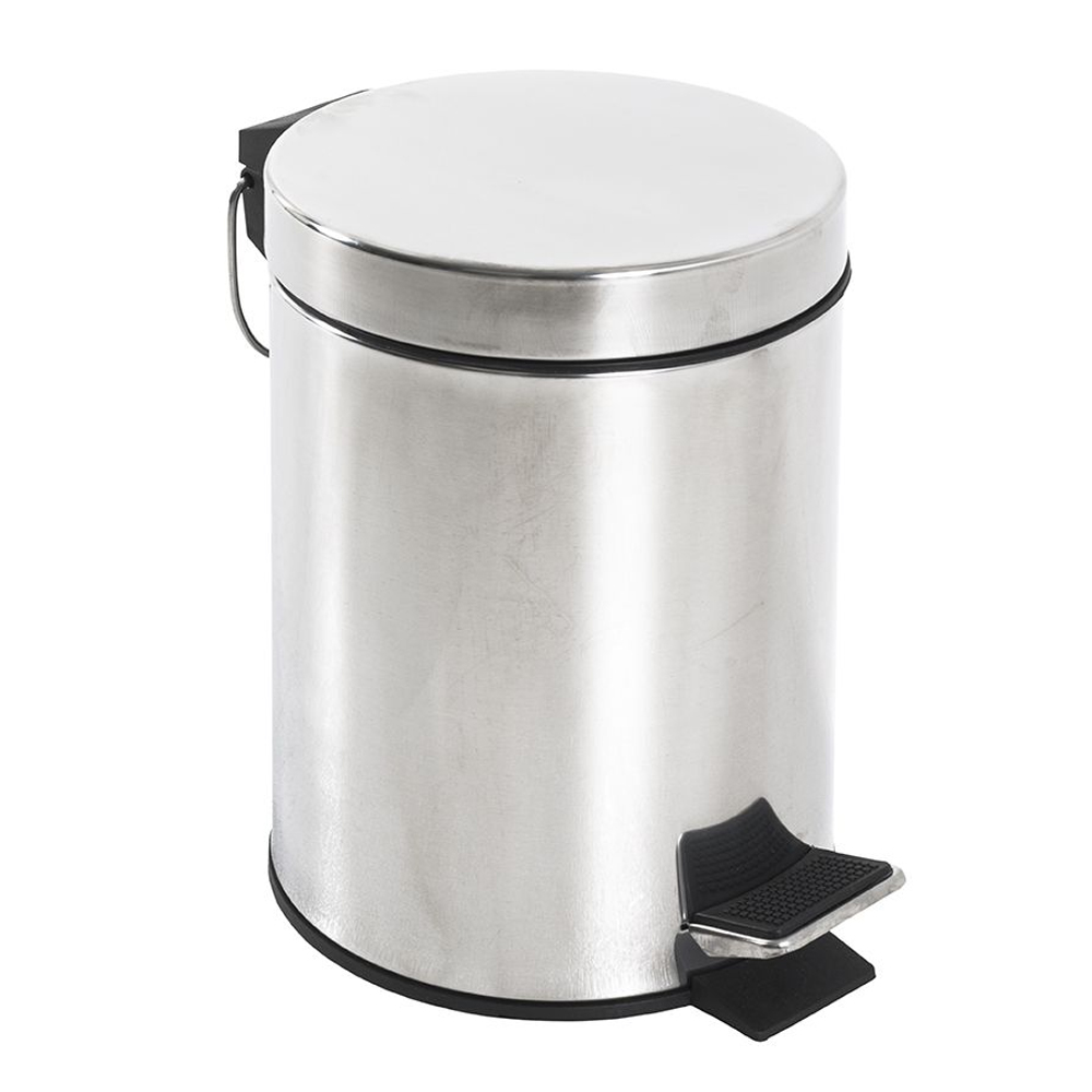 prichard stainless steel 3 litre pedal bin in chrome-image-125133