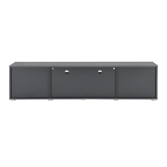 Prieto High Gloss TV Stand Sideboard In Grey With LED Lights