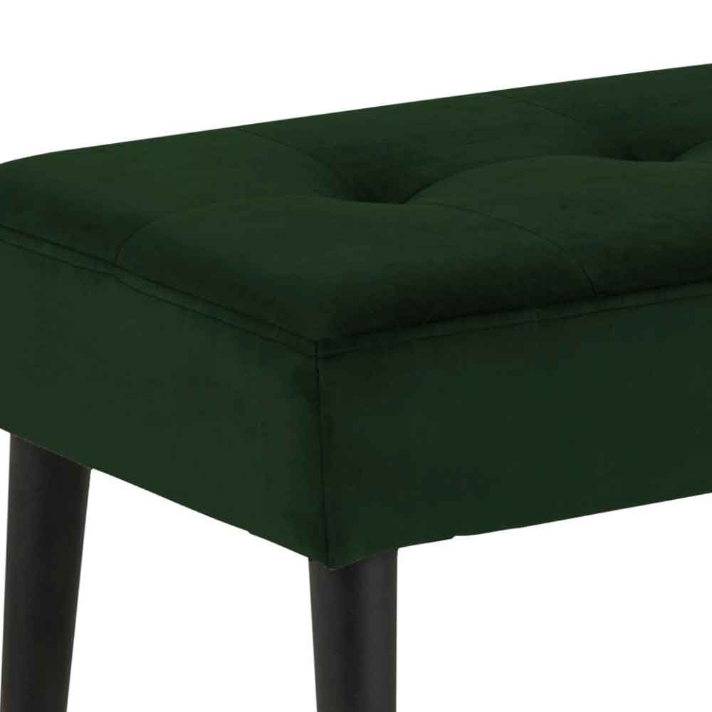 Primm Fabric Dining Bench With Black Legs - Forest Green