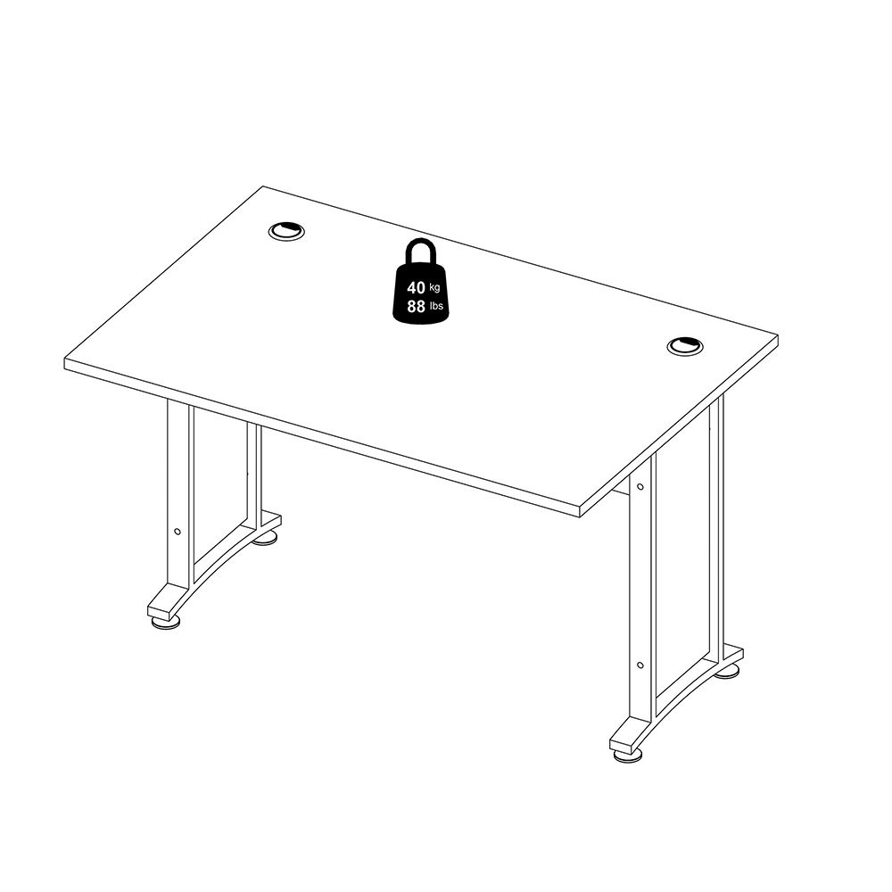 Primora Oak 120cm Wooden Laptop Desk With Silver Grey Legs