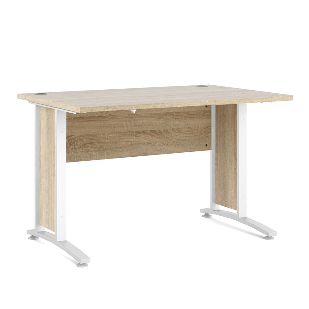 Primora Oak 120cm Wooden Laptop Desk With White Legs