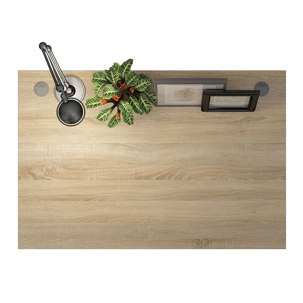 Primora Oak 120cm Wooden Laptop Desk With White Legs