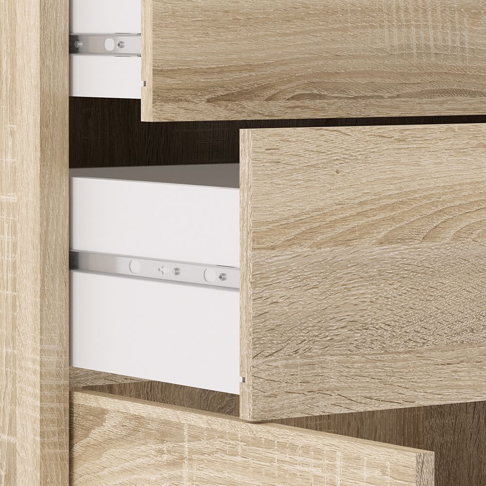 Primora Tall Wooden Office Storage Cabinet with 2 Drawers 2 Doors In Oak