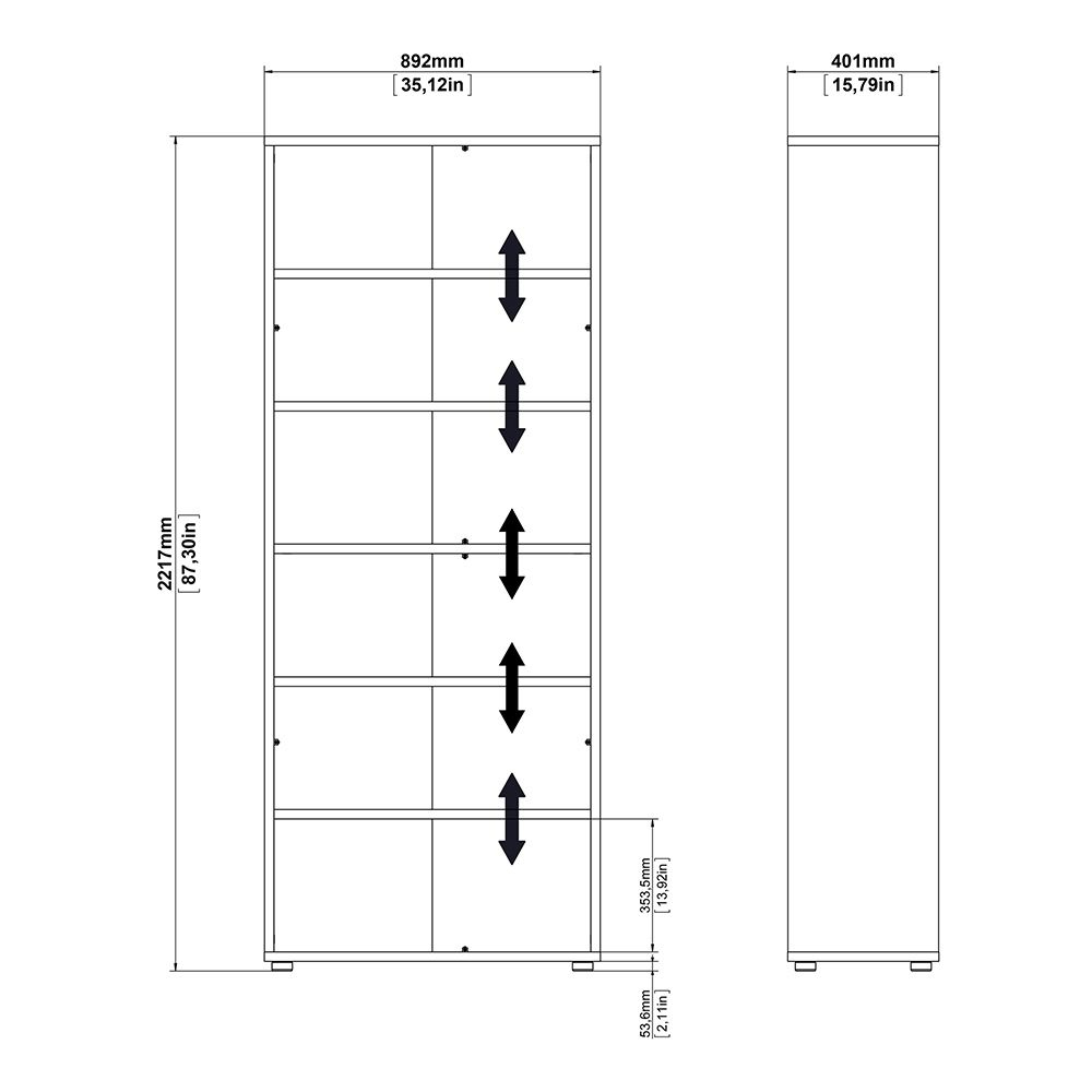 Primora Tall Wooden Office Storage Cabinet with 2 Drawers 2 Doors In Oak