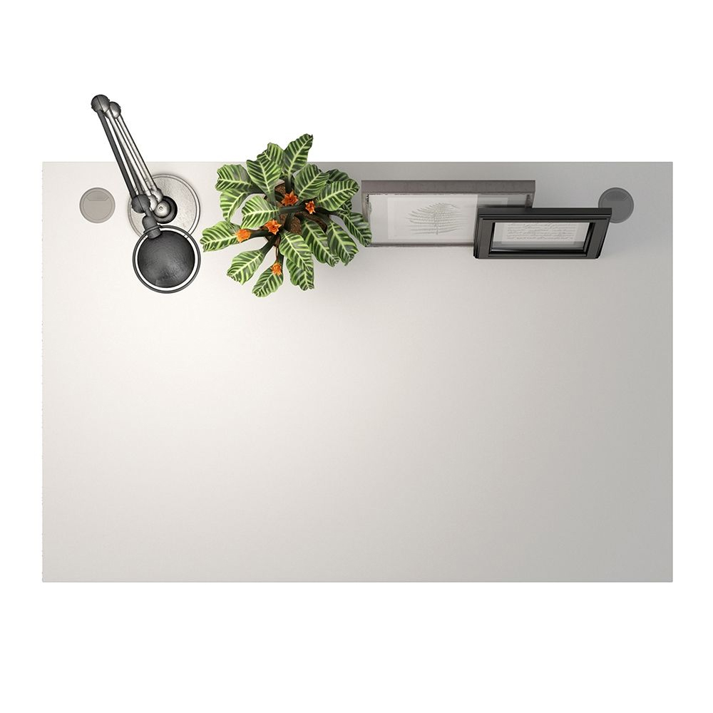 Primora White 120cm Wooden Laptop Desk With Silver Grey Legs