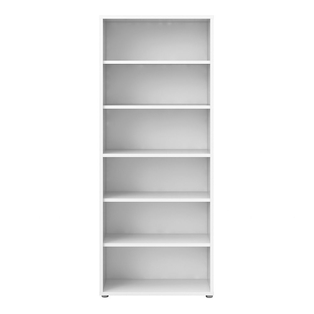 Primora Wooden Bookcase with 5 Shelves In White