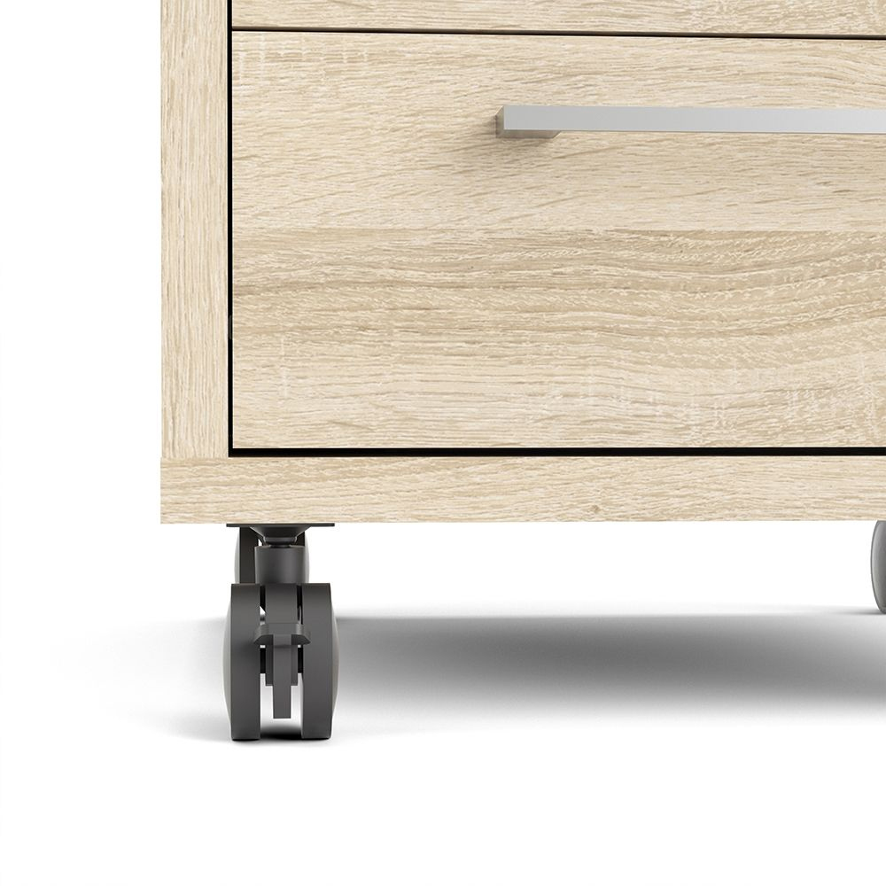 Primora Wooden Mobile Office Pedestal With 4 Drawers In Oak