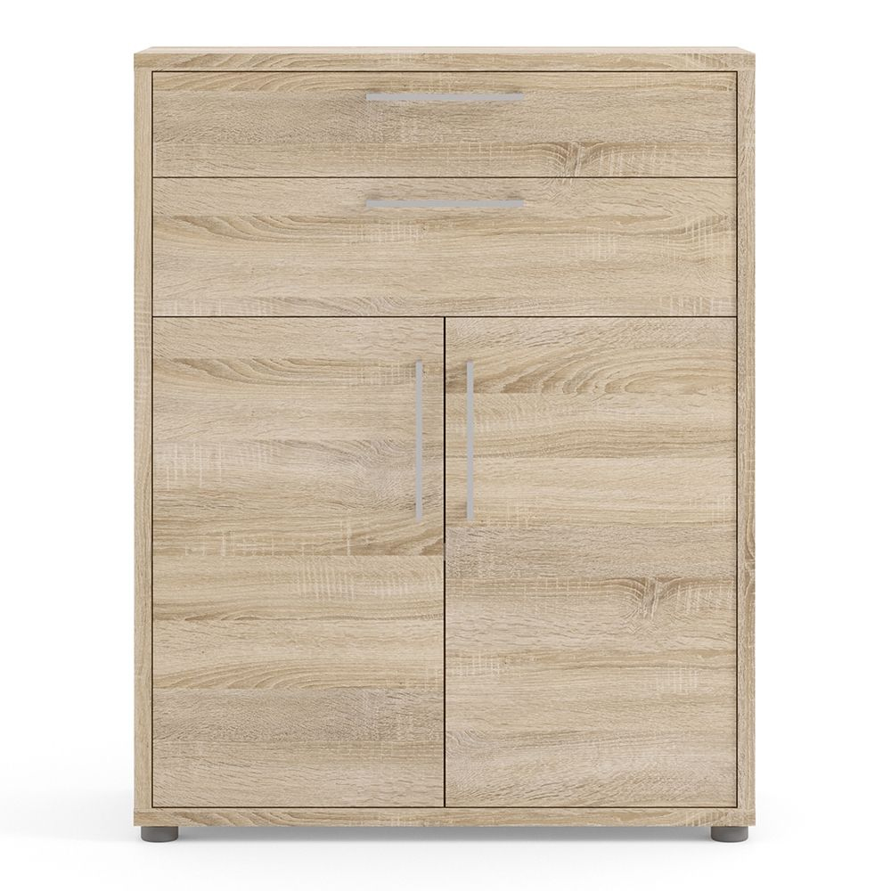 Primora Wooden Office Storage Cabinet with 2 Doors 2 Drawers In Oak