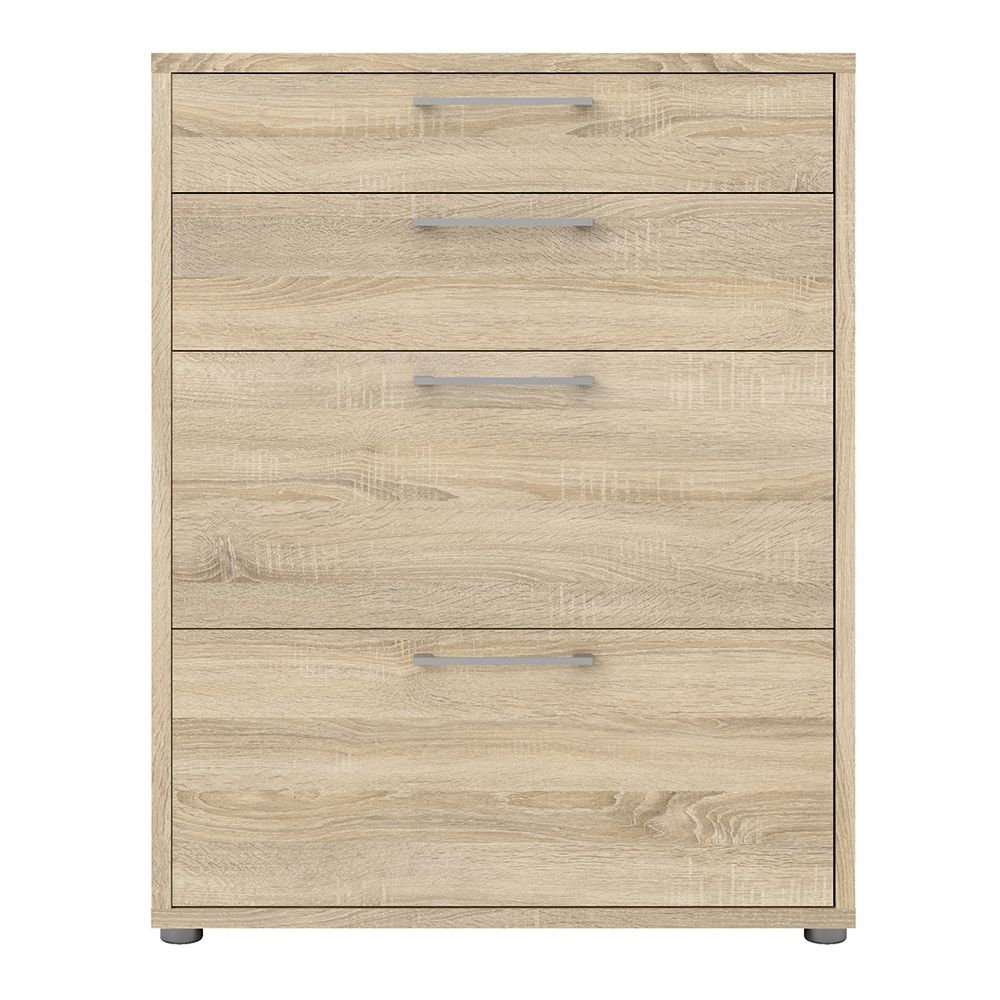 Primora Wooden Office Storage Cabinet with 4 Drawers In Oak