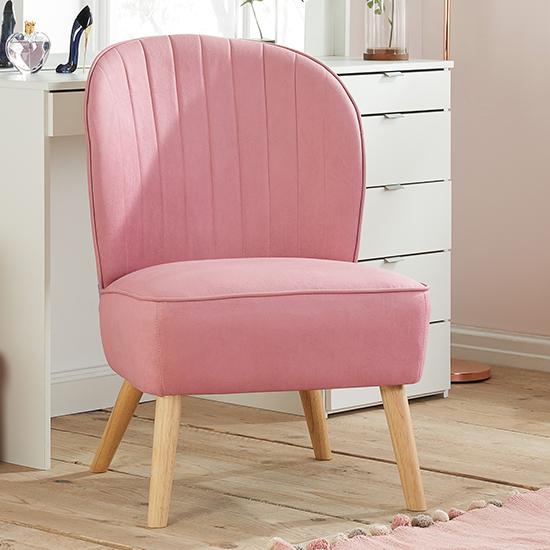 Princess Childrens Fabric Accent Chair In Pink