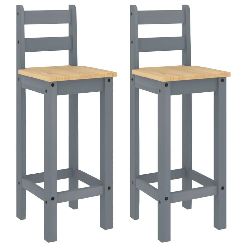 Read more about Prineville grey oak wooden bar chairs in pair