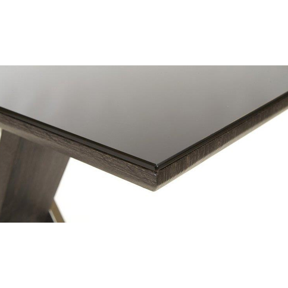 Prisca Black Glass Coffee Table With Wooden And Chrome Base