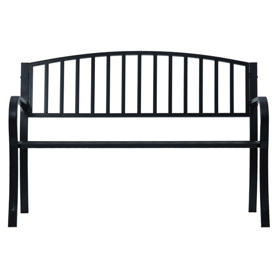 Prisha Steel Garden Seating Bench In Black