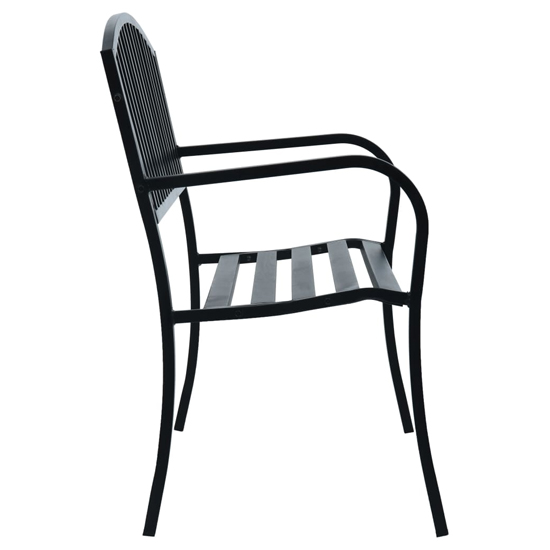 Prisha Steel Garden Seating Bench In Black