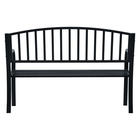 Prisha Steel Garden Seating Bench In Black