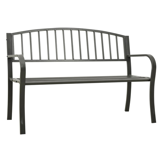 Product photograph of Prisha Steel Garden Seating Bench In Grey from Furniture in Fashion