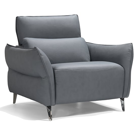 Product photograph of Pristina Electric Leather Recliner 1 Seater Sofa In Cobalto from Furniture in Fashion