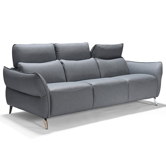 Product photograph of Pristina Electric Leather Recliner 3 Seater Sofa In Cobalto from Furniture in Fashion