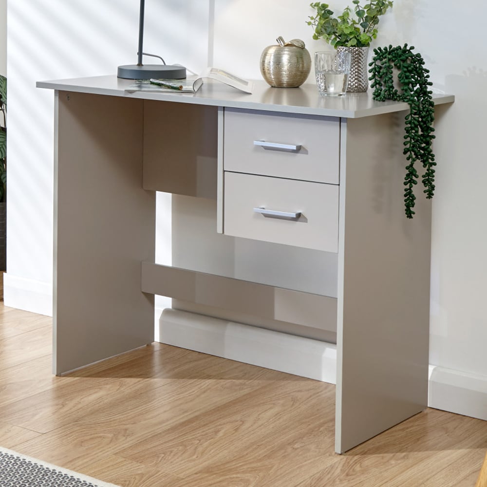 Probus Wooden Laptop Desk With 2 Drawers In Grey