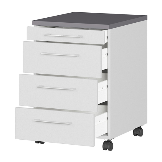 Profi Wooden Office Pedestal In Light Grey And Graphite FiF