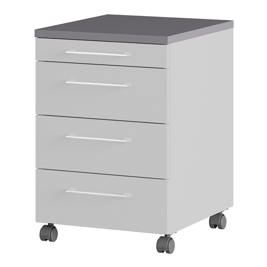 Profi Wooden Office Pedestal In Light Grey And Graphite FiF