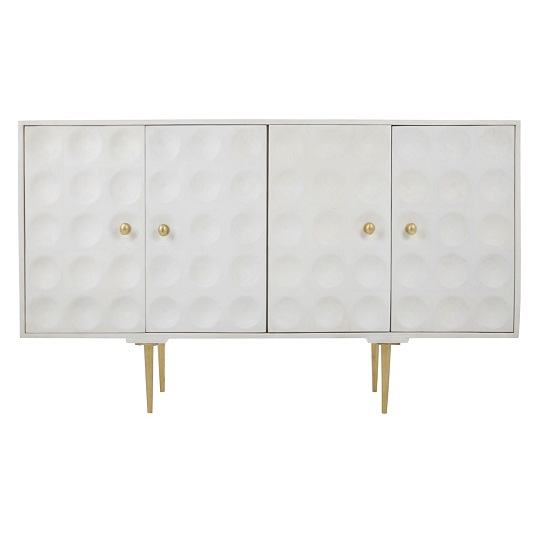 Read more about Profi wooden sideboard in white with indented circles design