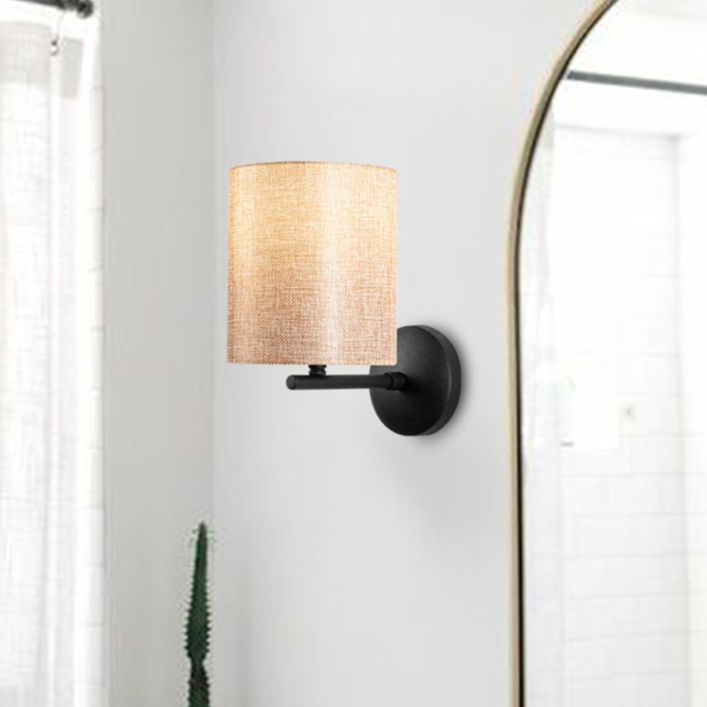 Profil Round Metal Wall Light in Black and Cream