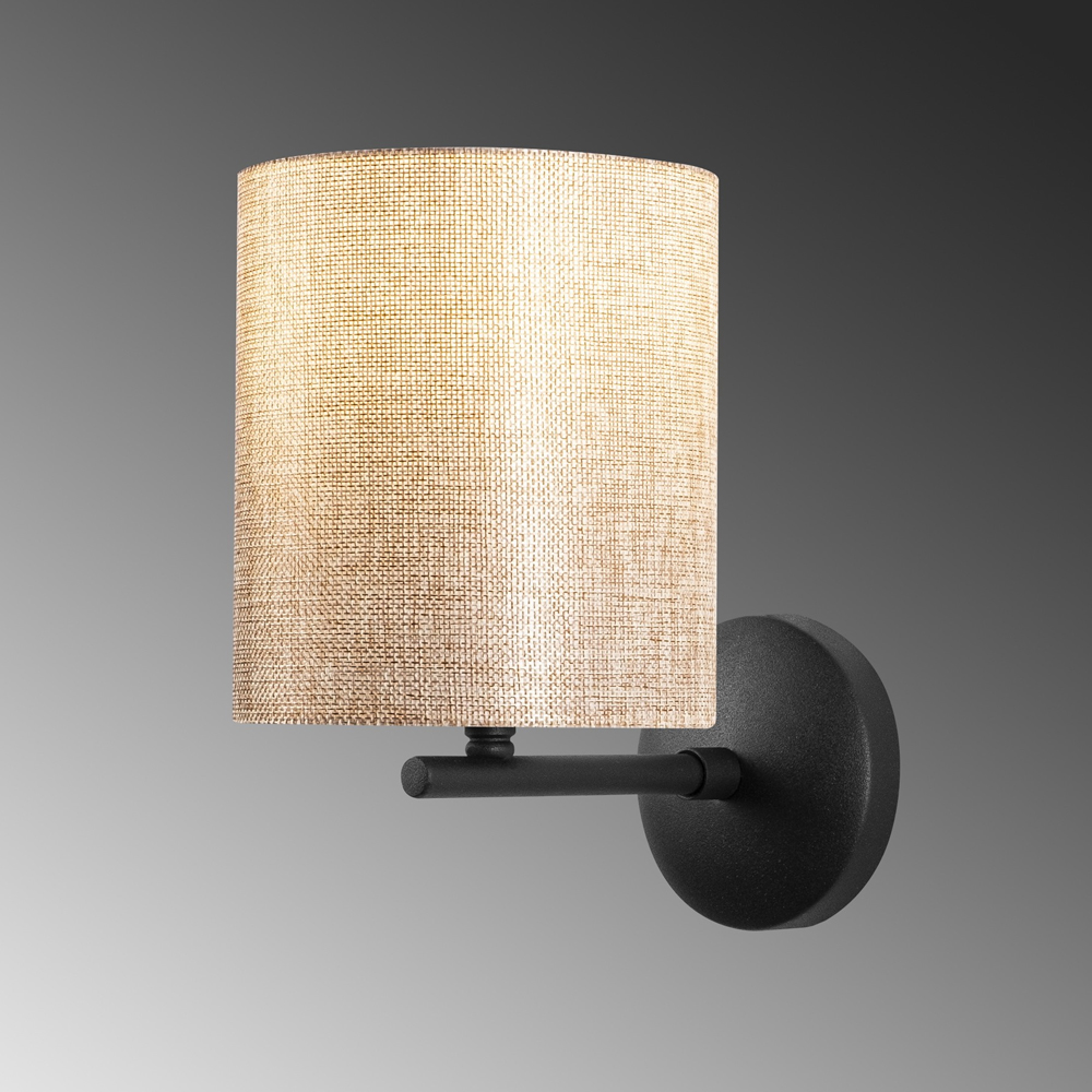 Profil Round Metal Wall Light in Black and Cream