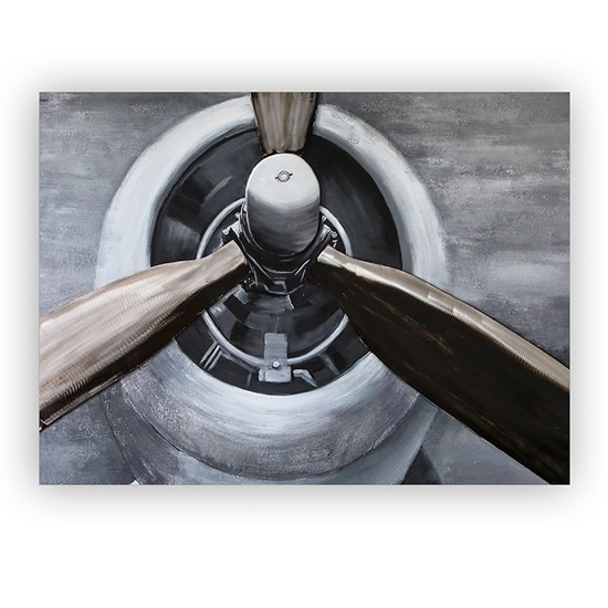 Photo of Propeller 3d picture canvas wall art in silver and grey