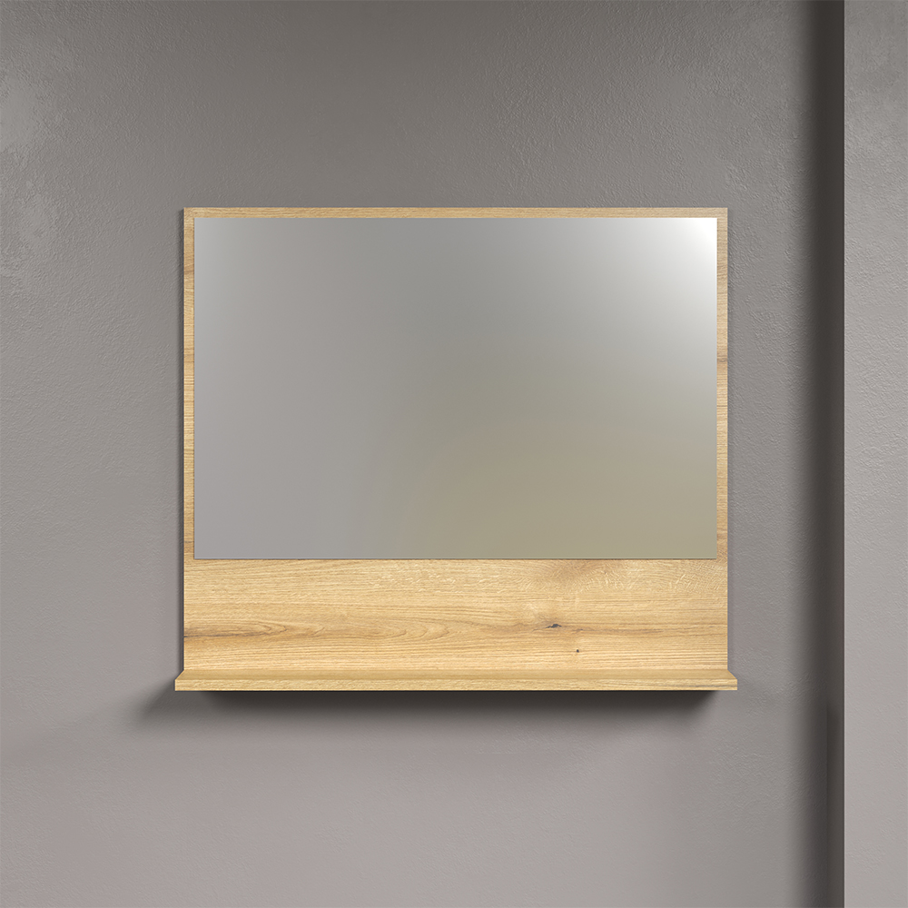 Provence Large Wooden Wall Mounted Bathroom Wall Mirror in Evoke Oak