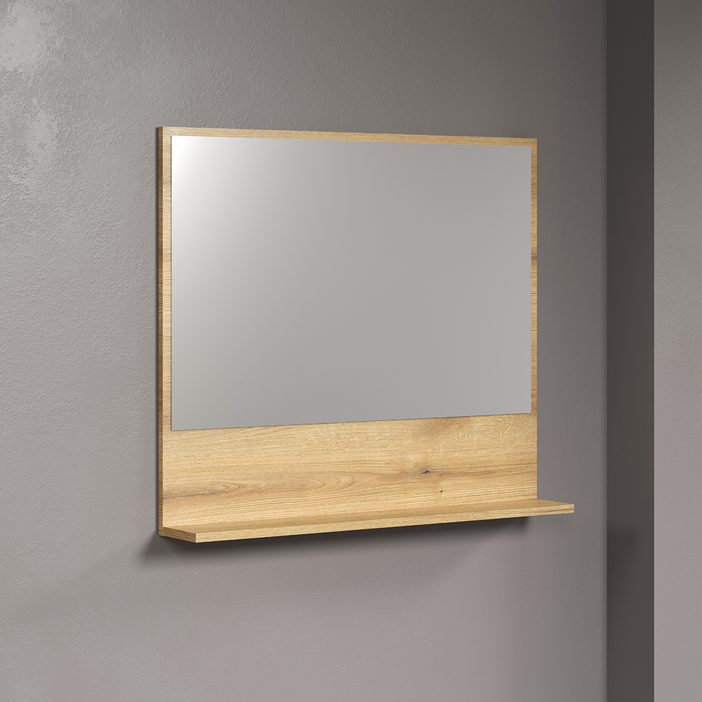 Provence Large Wooden Wall Mounted Bathroom Wall Mirror in Evoke Oak