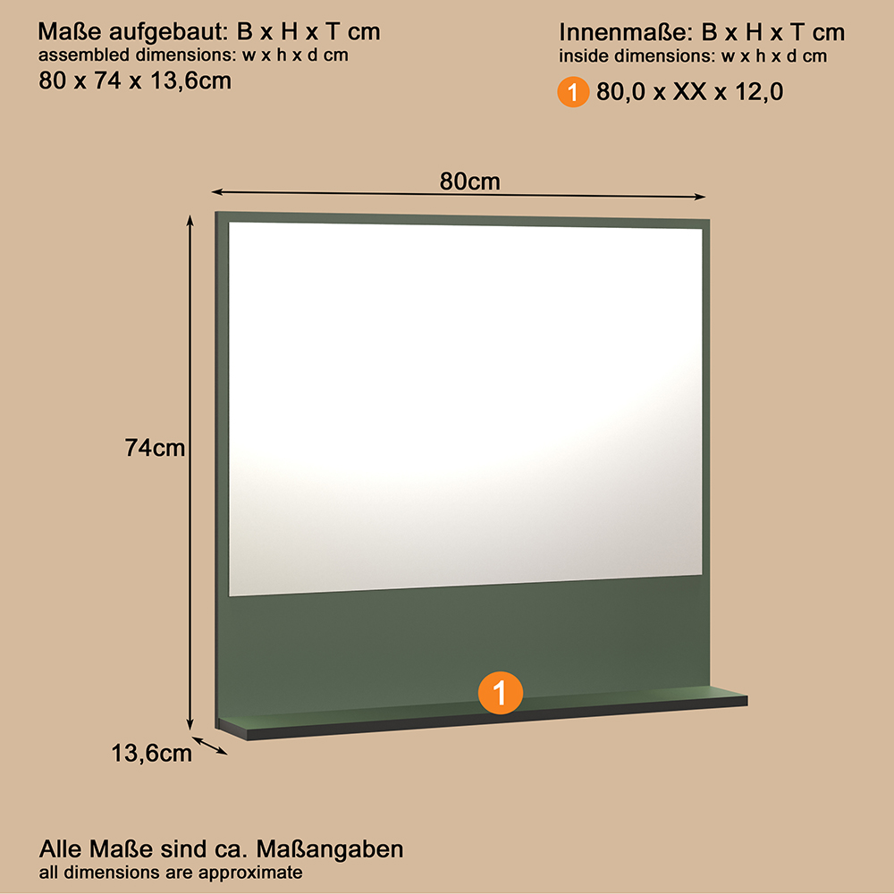 Provence Large Wooden Wall Mounted Bathroom Wall Mirror in Green