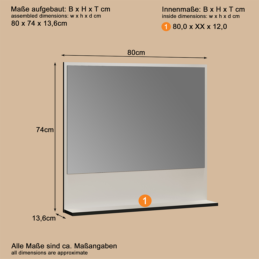Provence Large Wooden Wall Mounted Bathroom Wall Mirror in Light Grey