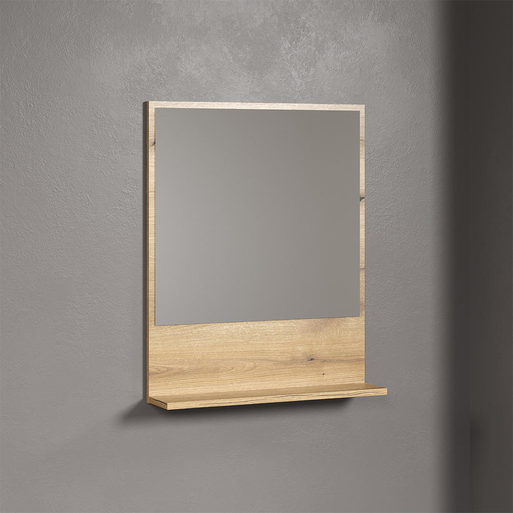 Provence Small Wooden Wall Mounted Bathroom Wall Mirror in Evoke Oak