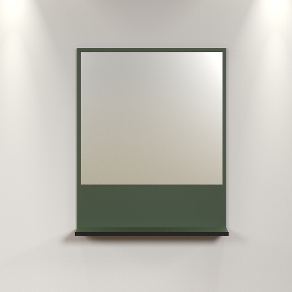 Provence Small Wooden Wall Mounted Bathroom Wall Mirror in Green