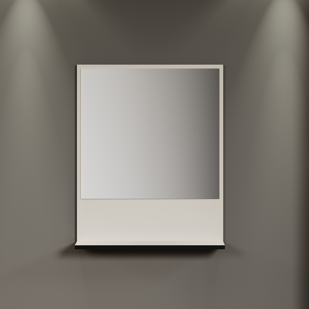 Provence Small Wooden Wall Mounted Bathroom Wall Mirror in Light Grey