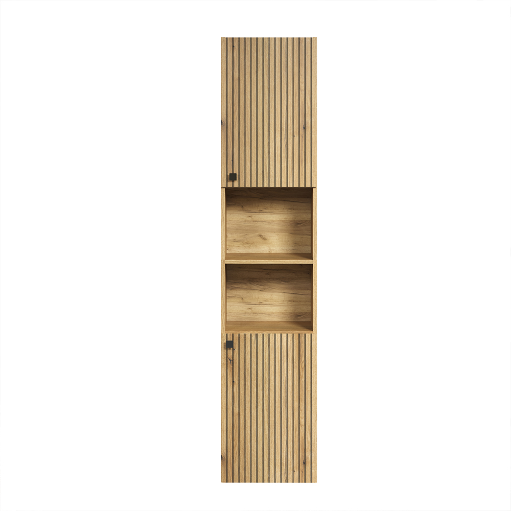 Provence Tall Wooden Bathroom Storage Cabinet in Evoke Oak