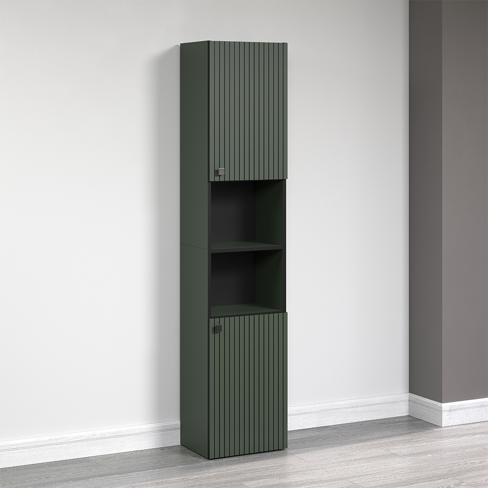 Provence Tall Wooden Bathroom Storage Cabinet in Green