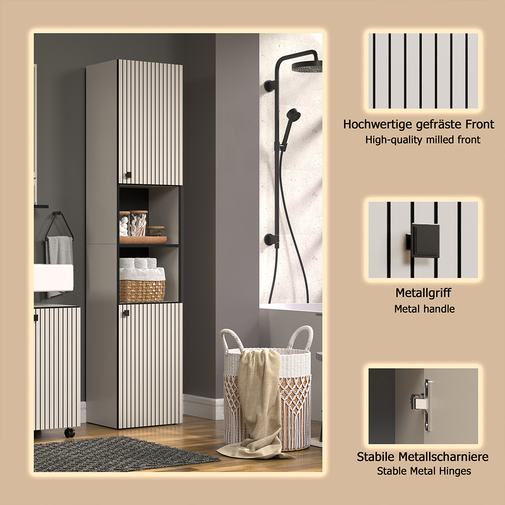 Provence Wooden Bathroom Furniture Set in Light Grey