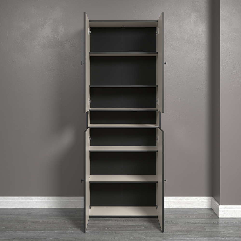 Provence Wide Wooden Bathroom Storage Cabinet in Light Grey